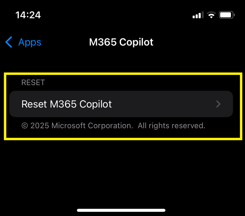 An iPhone or iPad Microsoft app keeps closing with error "Org Data ...